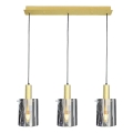 Hanglamp aan een koord ARCADIA 3xE27/60W/230V goud/gerookt