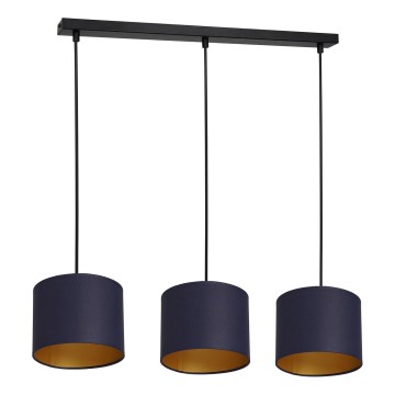 Hanglamp aan een koord ARDEN 3xE27/60W/230V paars/gouden