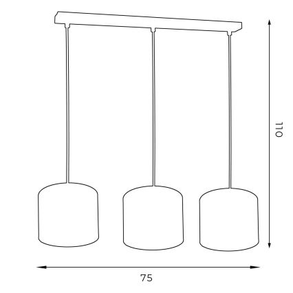 Hanglamp aan een koord ARDEN 3xE27/60W/230V paars/gouden