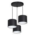 Hanglamp aan een koord ARDEN 3xE27/60W/230V zwart/wit