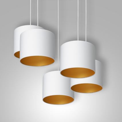 Hanglamp aan een koord ARDEN 5xE27/60W/230V wit/gouden