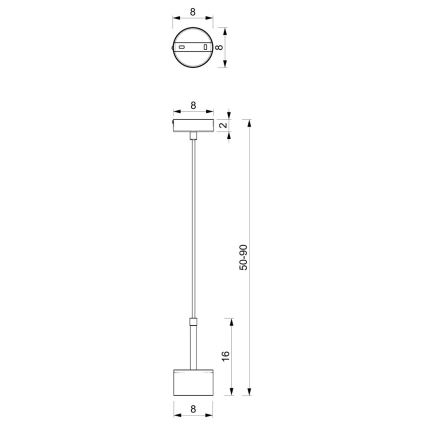 Hanglamp aan een koord ARENA 1xGX53/11W/230V groen/goud