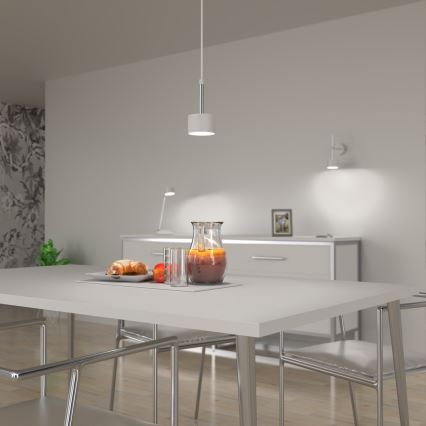Hanglamp aan een koord ARENA 1xGX53/11W/230V wit/glanzend chroom
