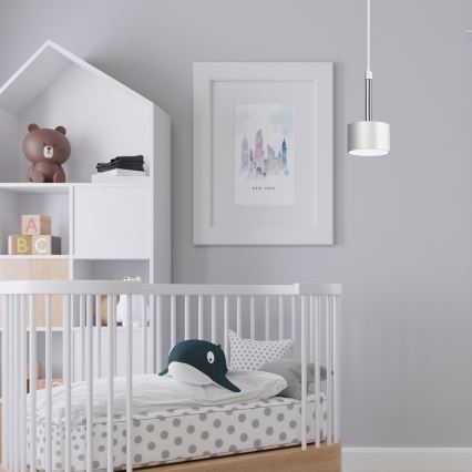 Hanglamp aan een koord ARENA 1xGX53/11W/230V wit/glanzend chroom