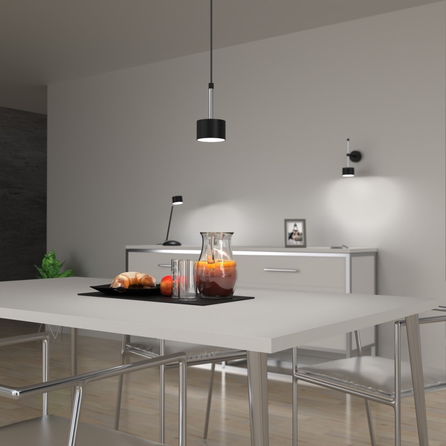 Hanglamp aan een koord ARENA 1xGX53/11W/230V zwart/glanzend chroom