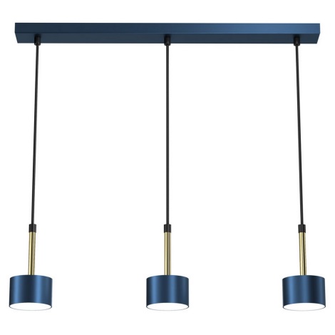 Hanglamp aan een koord ARENA 3xGX53/11W/230V blauw/goud