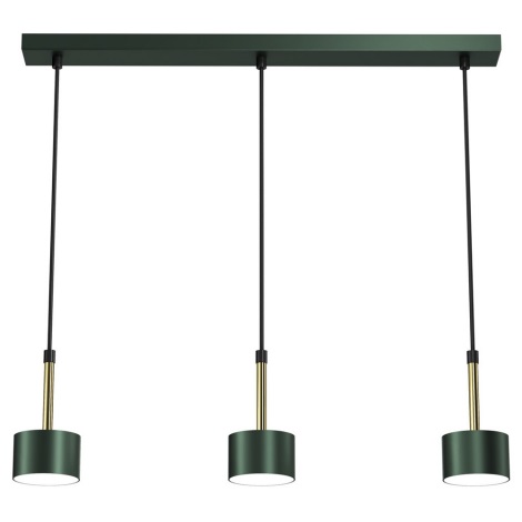 Hanglamp aan een koord ARENA 3xGX53/11W/230V groen/goud