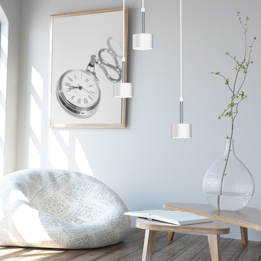 Hanglamp aan een koord ARENA 3xGX53/11W/230V wit/glanzend chroom