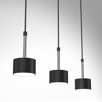 Hanglamp aan een koord ARENA 3xGX53/11W/230V zwart/glanzend chroom