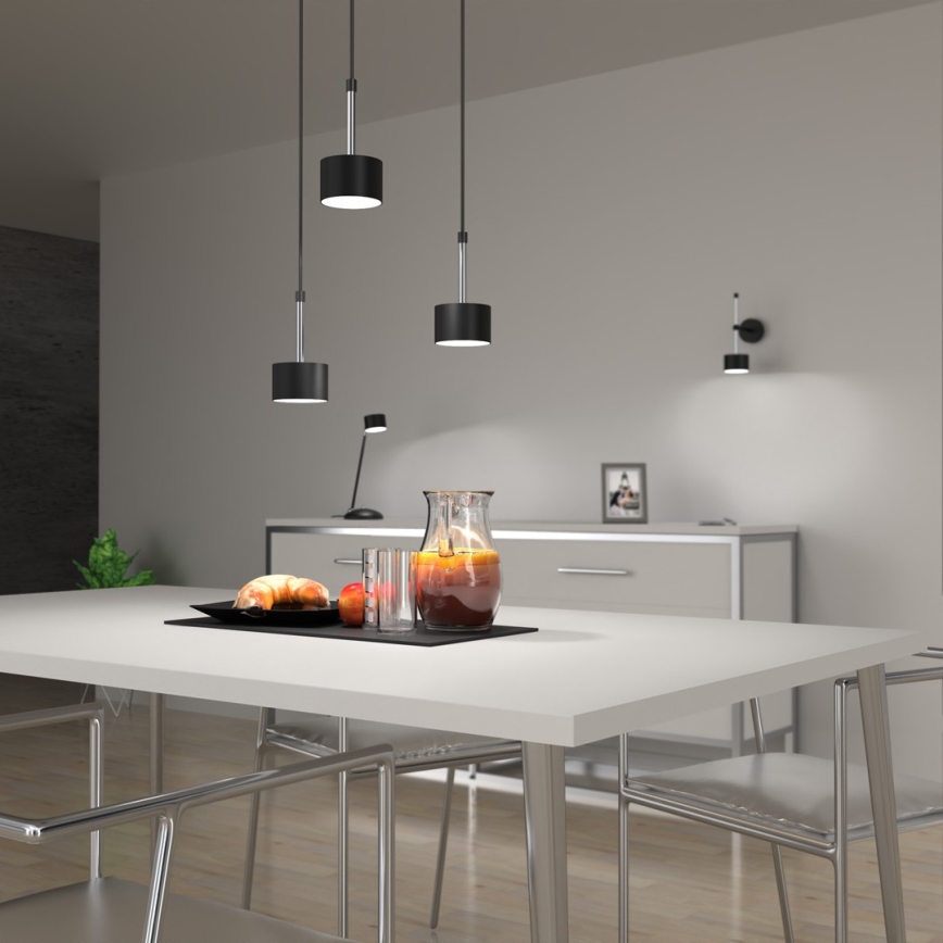 Hanglamp aan een koord ARENA 3xGX53/11W/230V zwart/glanzend chroom