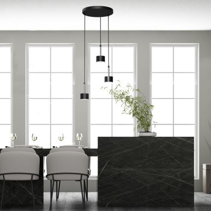 Hanglamp aan een koord ARENA 3xGX53/11W/230V zwart/glanzend chroom