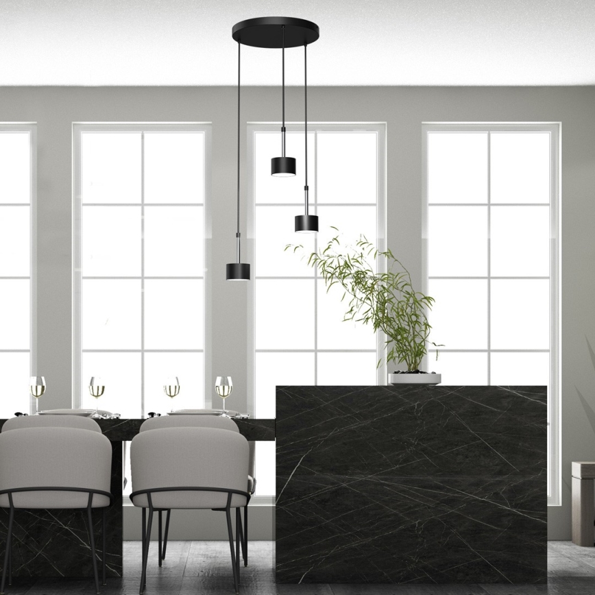 Hanglamp aan een koord ARENA 3xGX53/11W/230V zwart/glanzend chroom