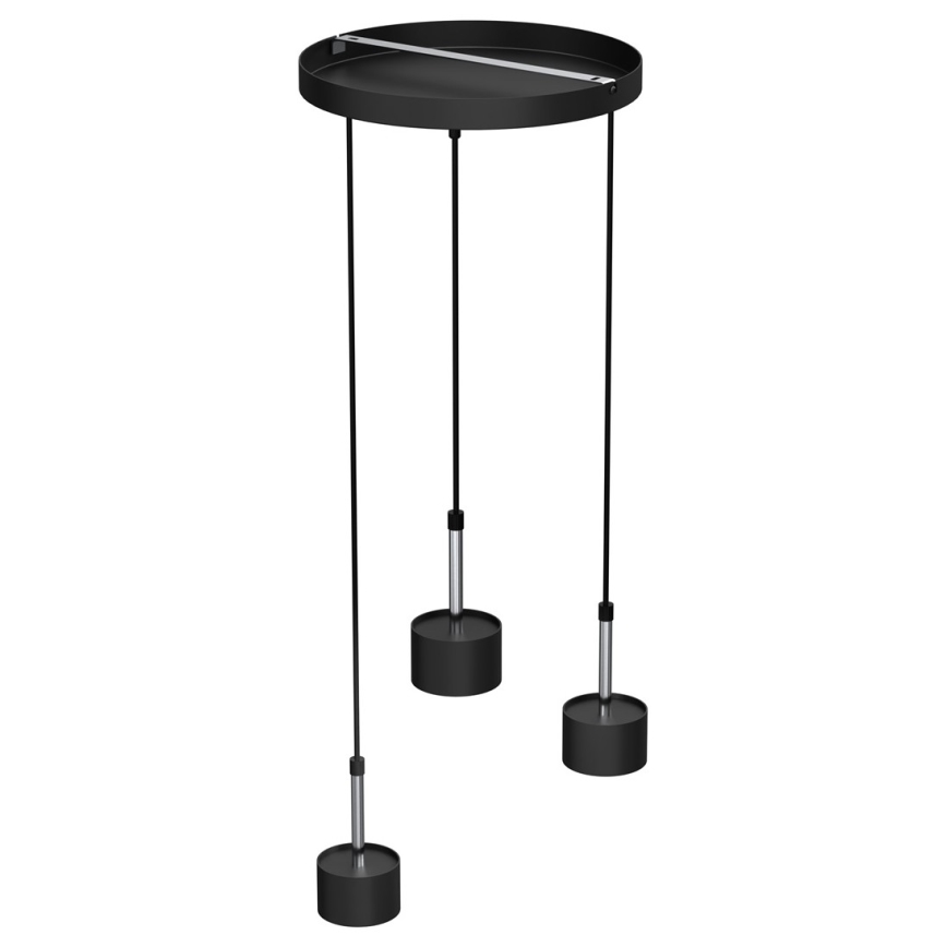 Hanglamp aan een koord ARENA 3xGX53/11W/230V zwart/glanzend chroom