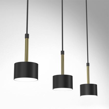 Hanglamp aan een koord ARENA 3xGX53/11W/230V zwart/goud