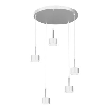 Hanglamp aan een koord ARENA 5xGX53/11W/230V wit/glanzend chroom