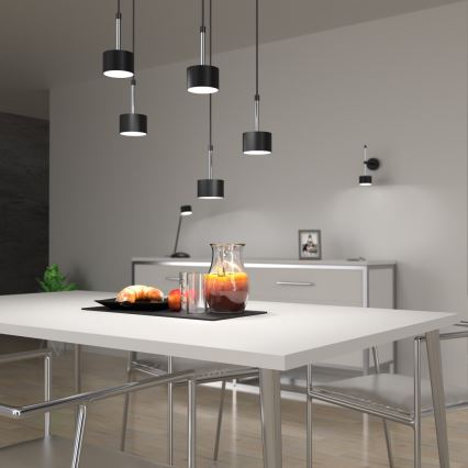 Hanglamp aan een koord ARENA 5xGX53/11W/230V zwart/glanzend chroom