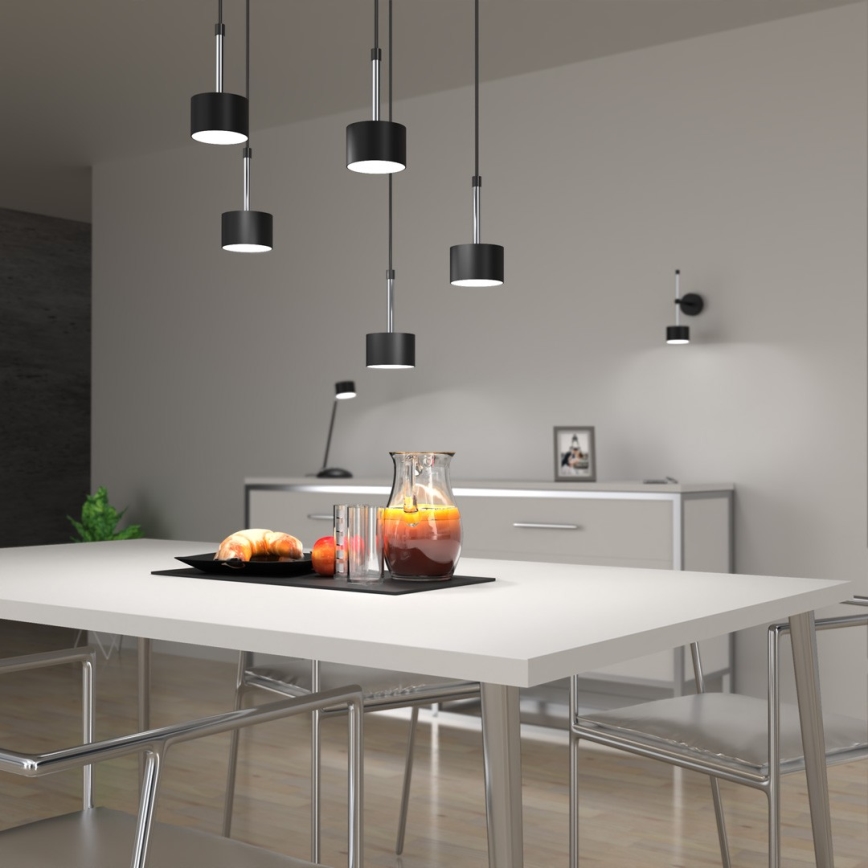 Hanglamp aan een koord ARENA 5xGX53/11W/230V zwart/glanzend chroom