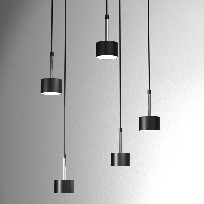 Hanglamp aan een koord ARENA 5xGX53/11W/230V zwart/glanzend chroom