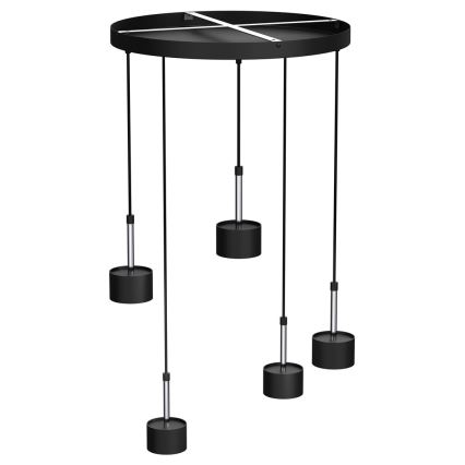 Hanglamp aan een koord ARENA 5xGX53/11W/230V zwart/glanzend chroom