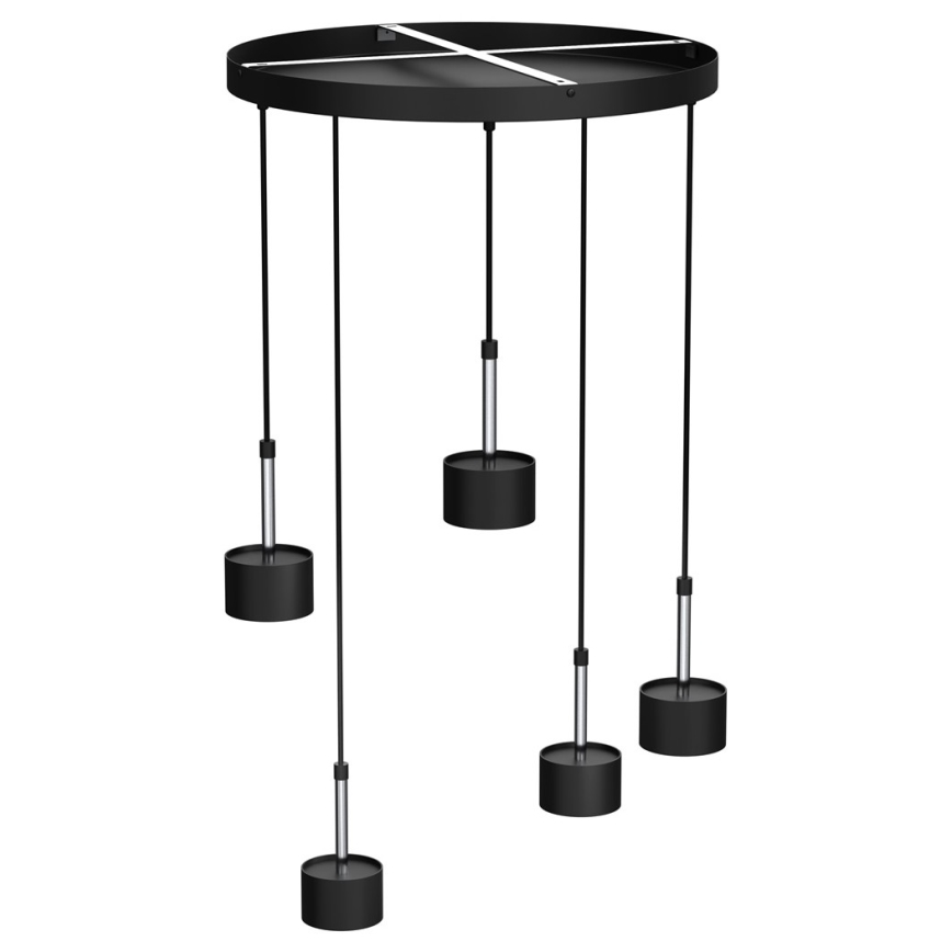 Hanglamp aan een koord ARENA 5xGX53/11W/230V zwart/glanzend chroom