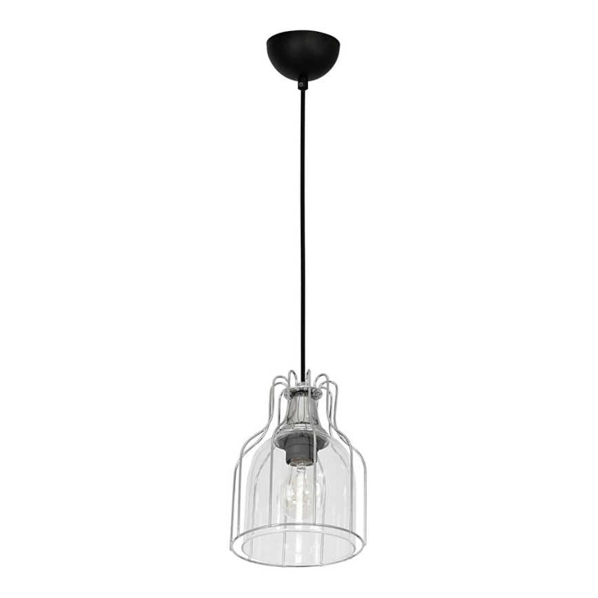 Hanglamp aan een koord ARIA 1xE27/60W/230V zilver