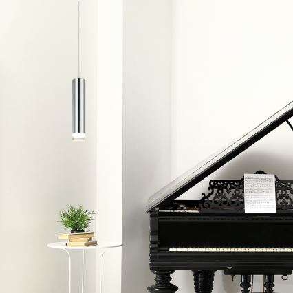 Hanglamp aan een koord ARMIN 1xGU10/10W/230V glanzend chroom