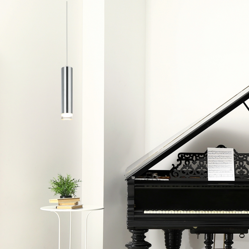Hanglamp aan een koord ARMIN 1xGU10/10W/230V glanzend chroom