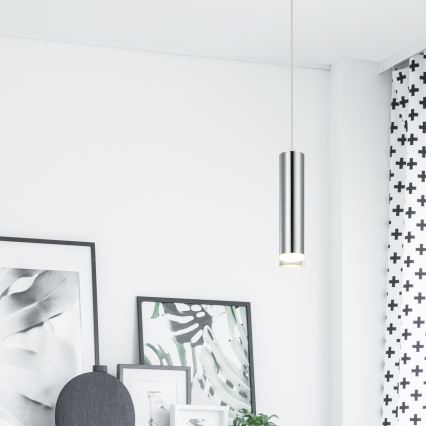 Hanglamp aan een koord ARMIN 1xGU10/10W/230V glanzend chroom
