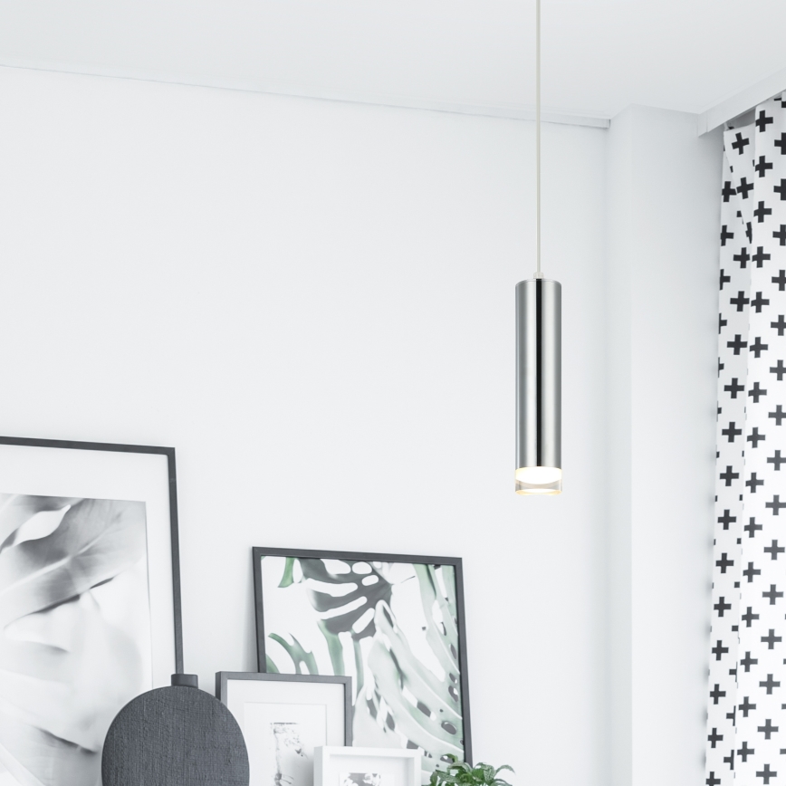 Hanglamp aan een koord ARMIN 1xGU10/10W/230V glanzend chroom