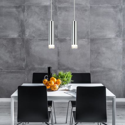 Hanglamp aan een koord ARMIN 2xGU10/10W/230V glanzend chroom