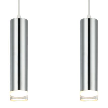 Hanglamp aan een koord ARMIN 2xGU10/10W/230V glanzend chroom