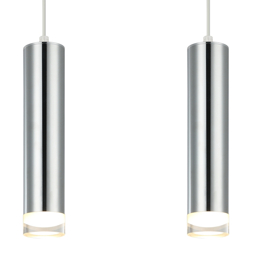 Hanglamp aan een koord ARMIN 2xGU10/10W/230V glanzend chroom