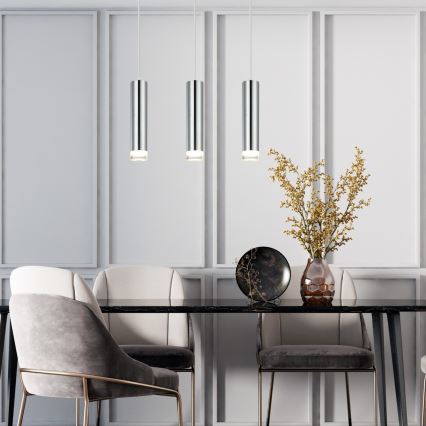 Hanglamp aan een koord ARMIN 3xGU10/10W/230V glanzend chroom