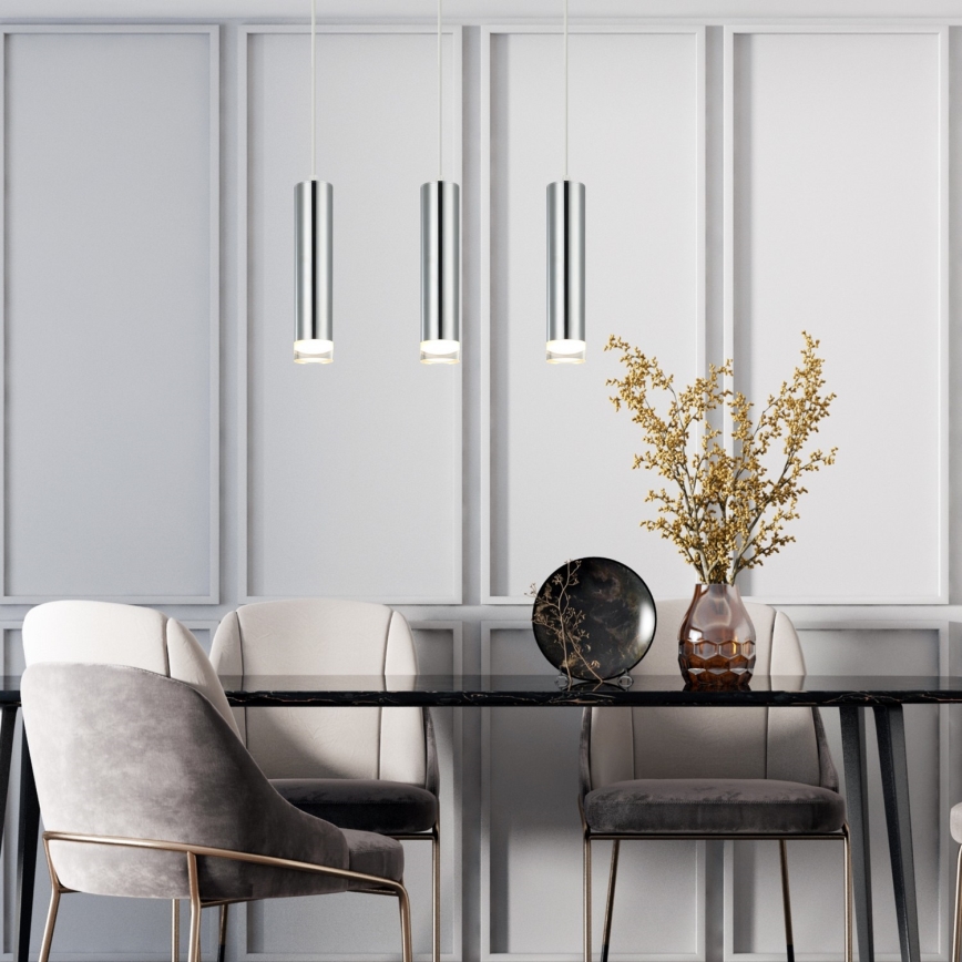 Hanglamp aan een koord ARMIN 3xGU10/10W/230V glanzend chroom