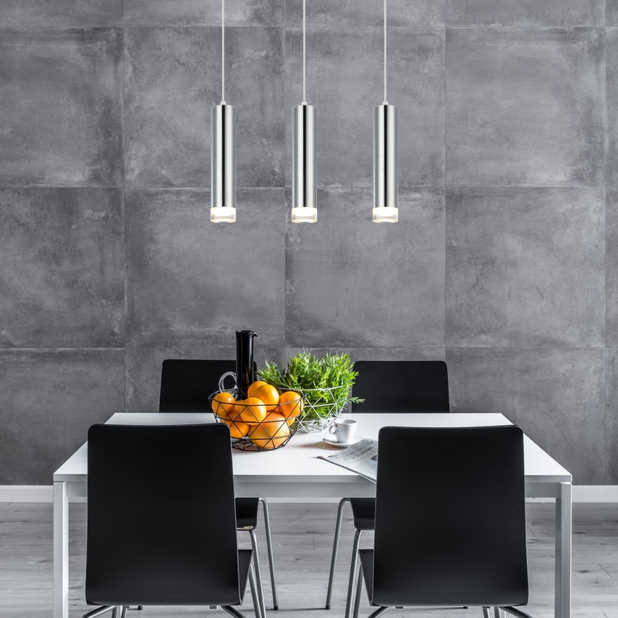 Hanglamp aan een koord ARMIN 3xGU10/10W/230V glanzend chroom