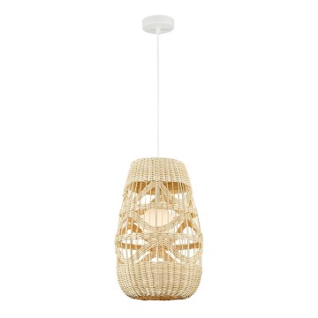 Hanglamp aan een koord ARONA 1xG9/9W/230V diameter 25 cm rotan/beige