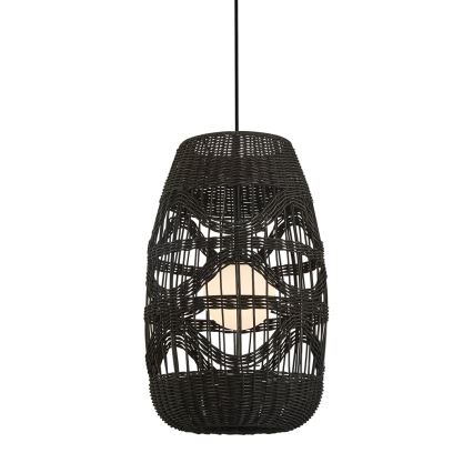 Hanglamp aan een koord ARONA 1xG9/9W/230V diameter 25 cm rotan/zwart