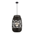 Hanglamp aan een koord ARONA 1xG9/9W/230V diameter 40 cm rotan/zwart