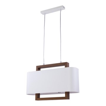 Hanglamp aan een koord ARTEMIDA 1xE27/60W/230V wit/bruin