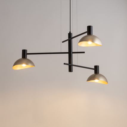 Hanglamp aan een koord ARTIS 3xE14/40W/230V zwart/goud