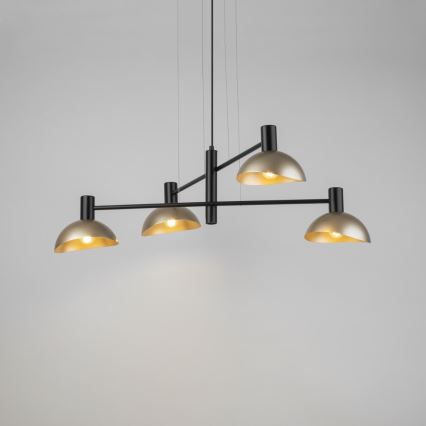 Hanglamp aan een koord ARTIS 4xE14/40W/230V zwart/goud