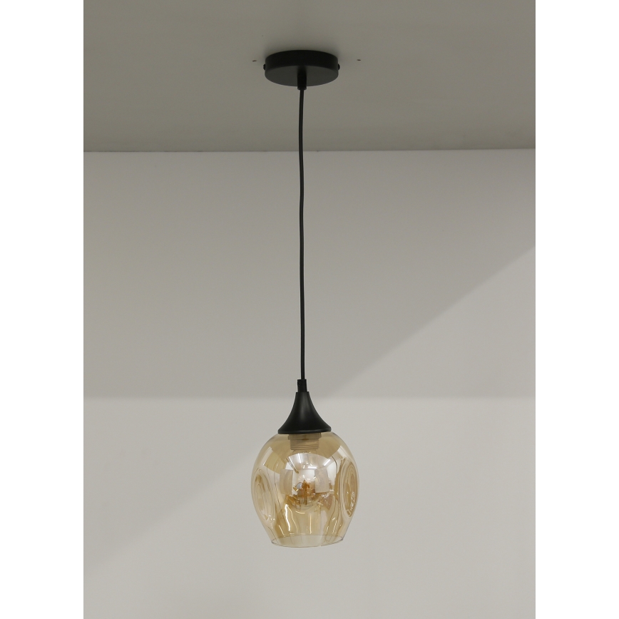 Hanglamp aan een koord ASPA 1xE27/40W/230V zwart