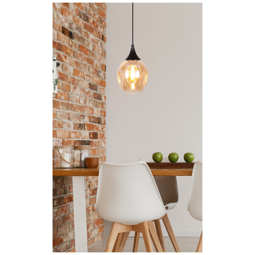 Hanglamp aan een koord ASPA 1xE27/40W/230V zwart