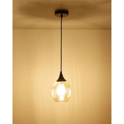 Hanglamp aan een koord ASPA 1xE27/40W/230V zwart