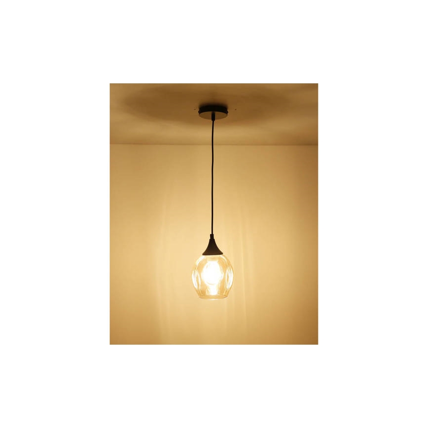 Hanglamp aan een koord ASPA 1xE27/40W/230V zwart