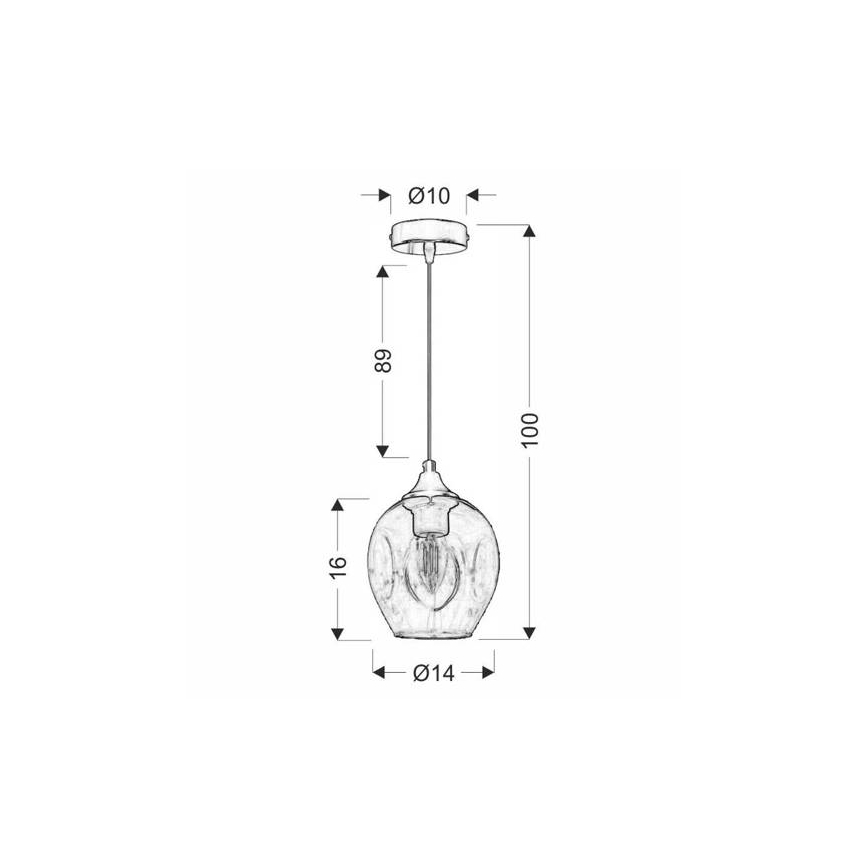 Hanglamp aan een koord ASPA 1xE27/40W/230V zwart