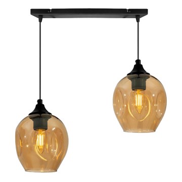 Hanglamp aan een koord ASPA 2xE27/40W/230V zwart