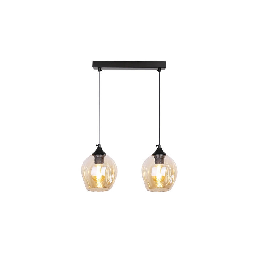 Hanglamp aan een koord ASPA 2xE27/40W/230V zwart