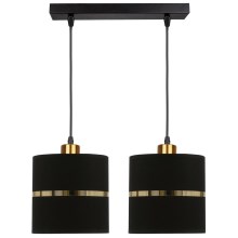 Hanglamp aan een koord ASSAM 2xE27/60W/230V zwart/goud