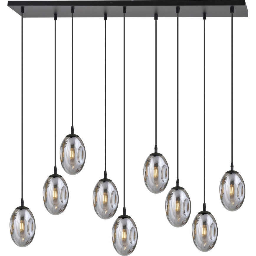 Hanglamp aan een koord ASTRAL 9xE14/10W/230V zwart/gerookt